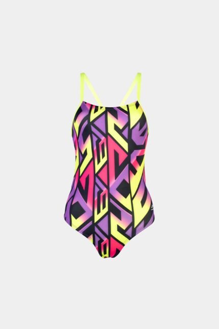 Vestido de baño estampado geometric neon para mujer