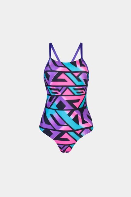 Vestido de baño estampado geometric purple para mujer